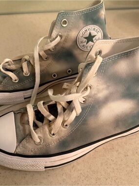 Converse High Top Sneakers - Cloud Blue and White Tie-Dye